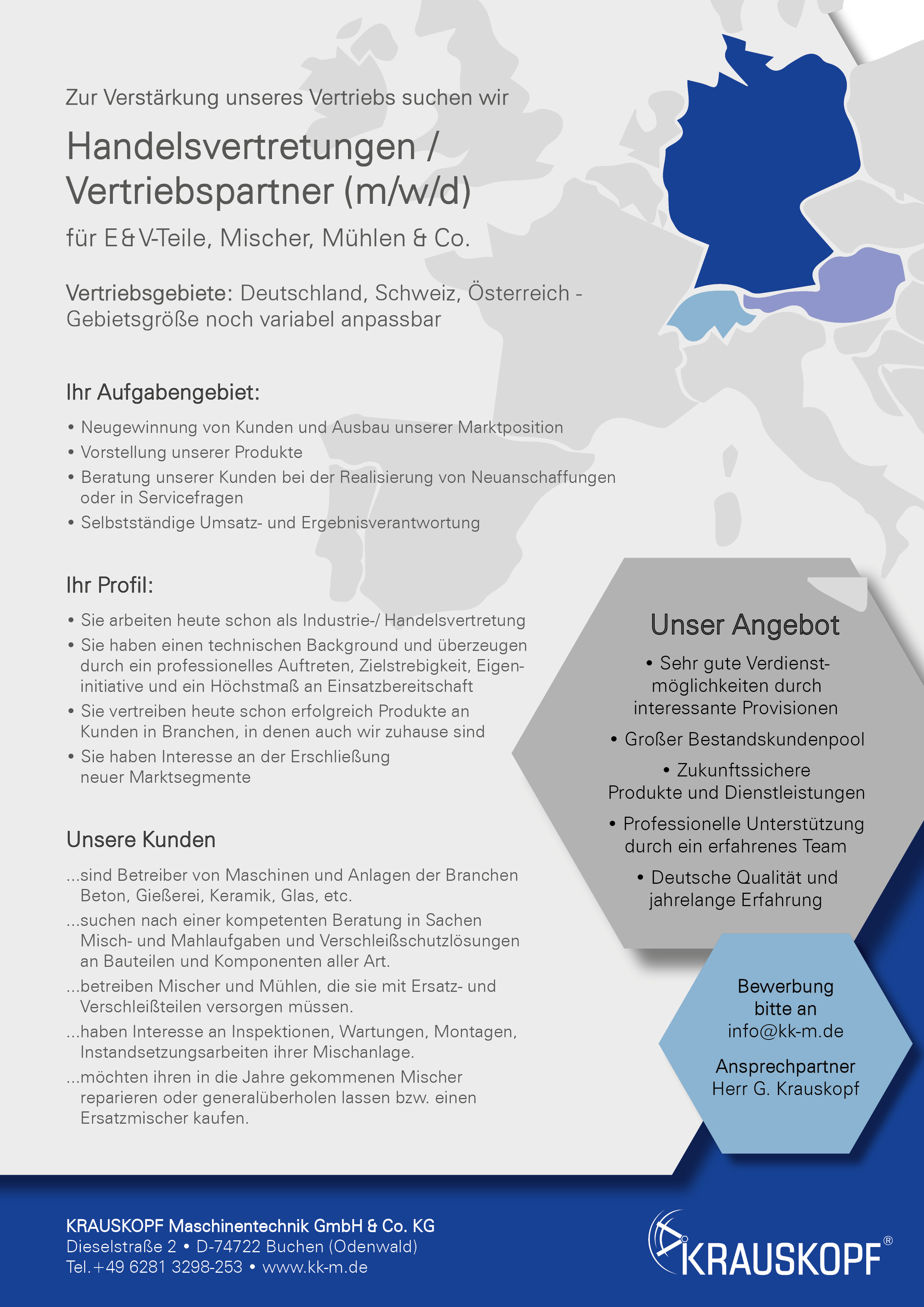 KKM Stellenauschreibung Handelsvertretung Vertriebspartner